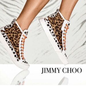 Jimmy Choo Impala Hi/F High Top Sneaker Leopard / Cheetah Pony Print